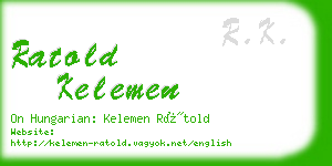 ratold kelemen business card